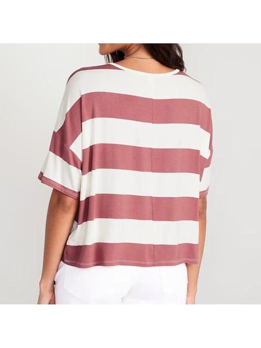 Old Navy Luxe Oversized Striped Crop T-Shirt S